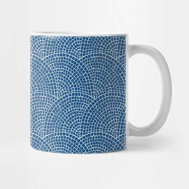 Mosaic - The Square fan - classic blue by crumpetsandcrabsticks